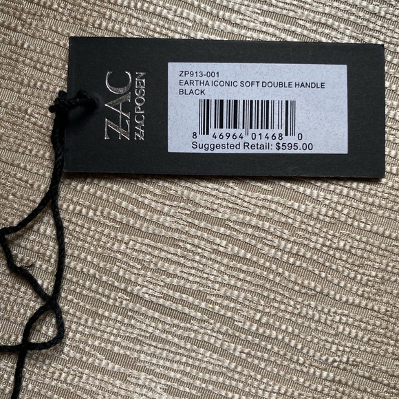 Zac Posen Eartha Double Handle Satchel Luxury Black Purse Full Size - Picture 14 of 16